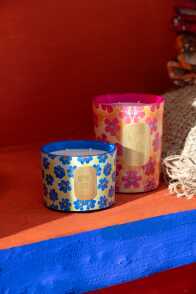 Scented Candle Flowers Blue/Yellow