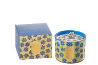 Geurkaars Bloemen Blauw/Geel Small