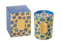 Geurkaars Bloemen Blauw/Geel Large