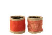 Basket Round+Band Jute