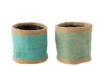 Basket Round+Band Jute