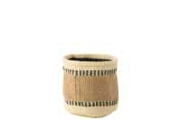 Basket Round+Band Jute