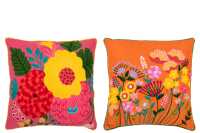 Coussin Fleurs Broderie