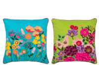 Coussin Fleurs Broderie