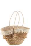 Strandtasche Rattan Quasten Jute