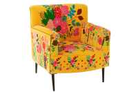 Fauteuil Fleurs Broderie Velours