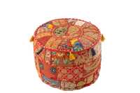 Pouf Round Patterns+Tassels Cotton