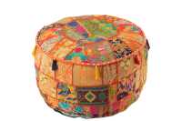 Pouf Rond Motifs+Floches Coton