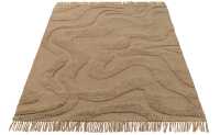 Rug Tufted Curves/Fringes Wool