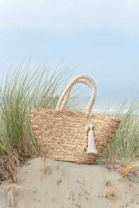 Strandtasche Quasten+Holzperlen