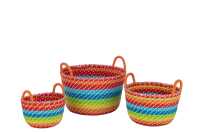 Set Of 3 Basket Rainbow