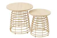 Set De 2 Tables Basses Rond Pied