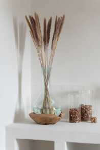 Vase Bottle Gamal Wood/Glass