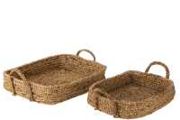 Set Of 2 Basket Trays Water