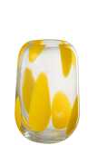 Vase Pop Art Spots Glass Yellow