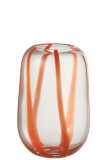 Vase Pop Art Lines Glass Orange