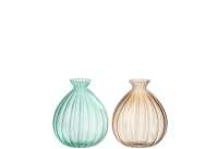 Vaas Ballon Glas Aqua/Beige