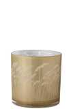 Windlicht Pampas Glas Beige/Wit