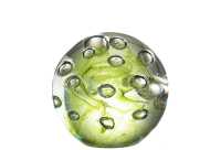 Paperweight Bubbles Glass Green