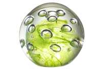 Paperweight Bubbles Glass Green