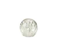 Paperweight Bubbles Glass White