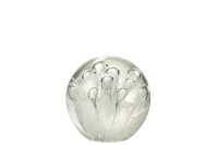 Paperweight Bubbles Glass White