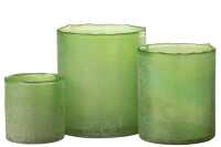 Set 3 Photophore Ruby Verre Vert