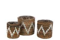 Set Of 3 Baskets Fanny Banana Leaf