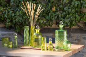 Vase Ball Leaves Glass Green