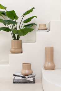 Vase Organisch Keramik Beige