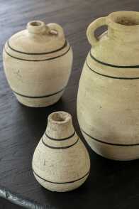 Vase Ligne Terre Cuite Beige/Noir