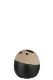 Vase Boule Ceramique Beige/Noir