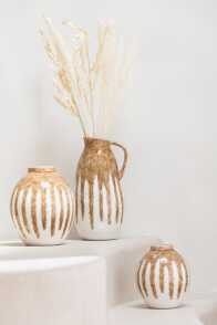 Vase Farbe Keramik Beige/Hell