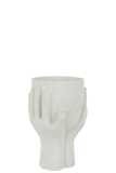 Cachepot Mains Ciment Blanc Large 