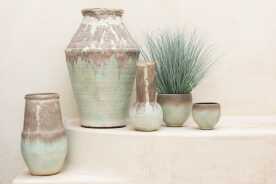Vase Nice Ceramic Aqua Grey Small