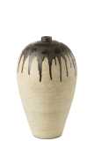 Vase Lombok Keramik Beige/Braun