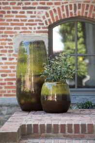 Flower Pot Olive Ceramic Green