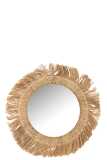 Mirror Round Banana Leaf Natural