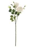 Rosa 3 Flores Artificial Blanco