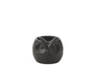 Cachepot Hibou Noir Porcelaine