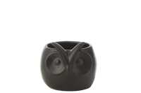 Cachepot Hibou Noir Porcelaine