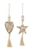 Hanger Heart Star Mango Wood