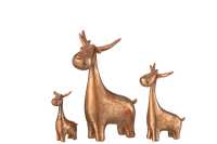 Set De 3 Cerf Resin Cuivre