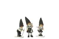 Kids Skiing Resin Black/White