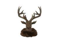 Head Deer Fur Resin Brown Large