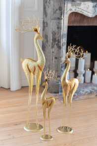 Reindeer On Base Metal Gold Small