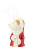 Santa Led Star Resin White/Red