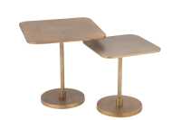 Set Of 2 Tables Aluminium Gold