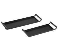 Set Of 2 Trays Rectangle Metal