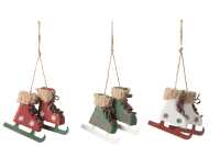 Hanger Ice Skates Wood/Metal Mix